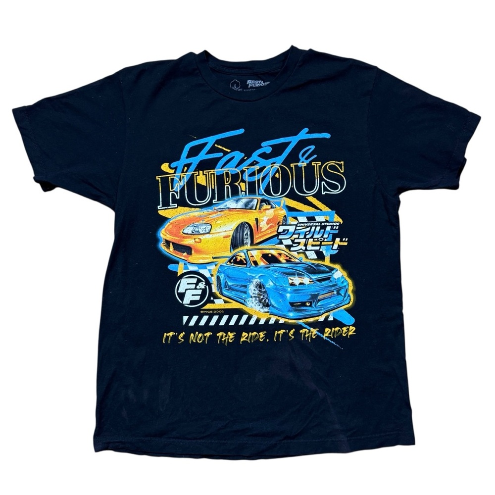 Vintage Fast & Furious 2000s Movie Car Graphic Tee Black Streetwear Mens Size L